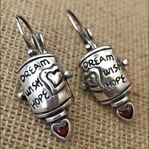 Brighton silver and red heartbeat dream‎ wish hope lever back earrings